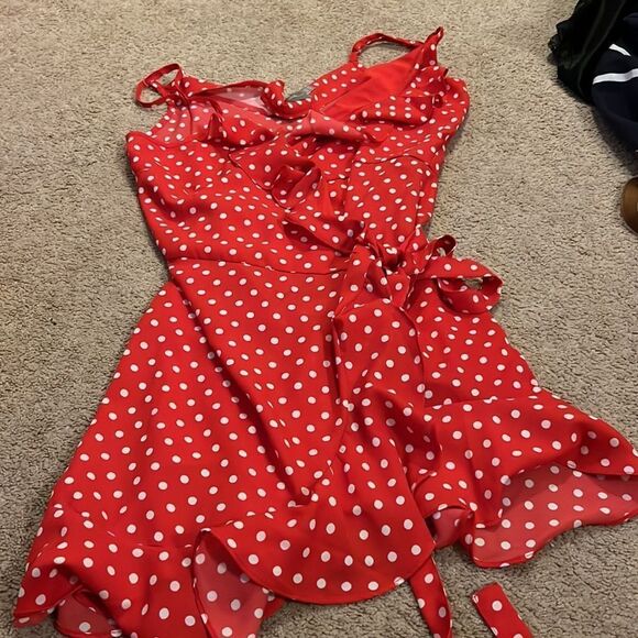 ASOS polka dot wrap dress 12 - Picture 2 of 7